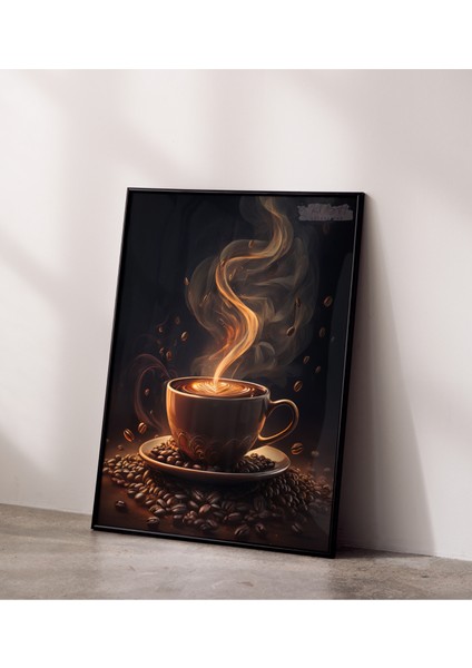 Kahve Posteri Çerçevesiz Poster - Dijital Baskı - Kahve Temalı Kahve Köşesi Poster