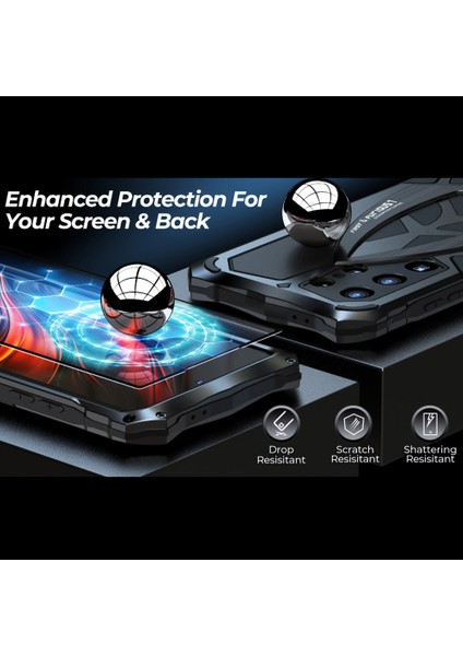 Luphıe Samsung Galaxy S24 Ultra Kılıf Spor Araba Tasarımı Darbeye Dayanıklı Metal + Tpu Telefon Kapağı Ekran Koruyucu Ile-Siyah (Yurt Dışından) fiyatları