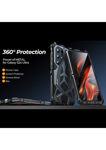 Luphıe Samsung Galaxy S24 Ultra Kılıf Spor Araba Tasarımı Darbeye Dayanıklı Metal + Tpu Telefon Kapağı Ekran Koruyucu Ile-Siyah (Yurt Dışından) fırsatları