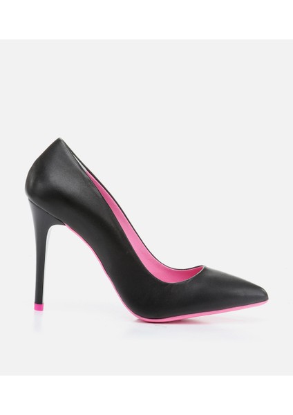 01AYH263820A100 Hakiki Deri Siyah Kadın Stiletto