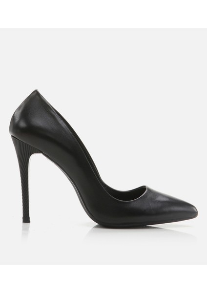 Kadın Deri Siyah Stiletto