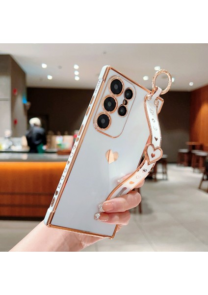 Samsung Galaxy S25 Ultra Kılıf Bileklik Kickstand Aşk Kalp Tpu Telefon Kapak Parmak Tutucu-Fildişi Beyaz (Yurt Dışından) fırsatları