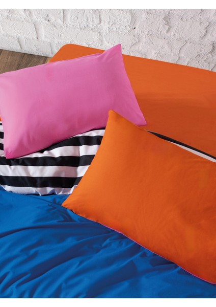 Popping Colors Çift Kişilik Lastikli Çarşaflı Nevresim Takımı Dusk Mavi 180X200 modelleri