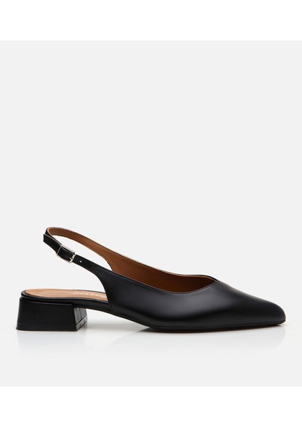 01AYH283330A100 HAKIKI Deri Siyah Kadın Babet