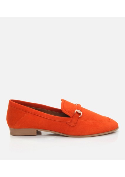 Kadın Deri Turuncu Loafer