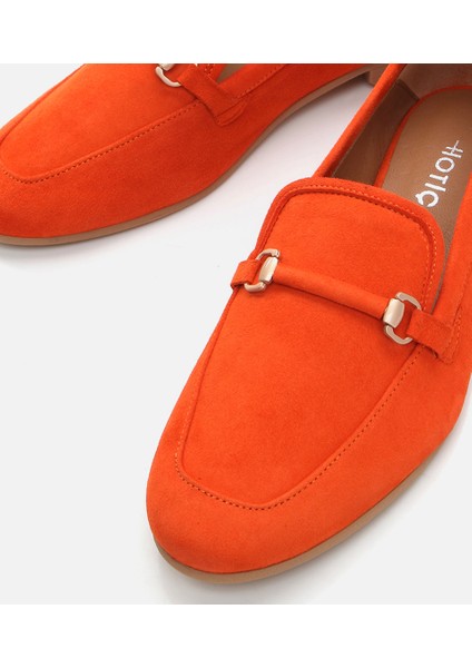 Kadın Deri Turuncu Loafer fırsatları