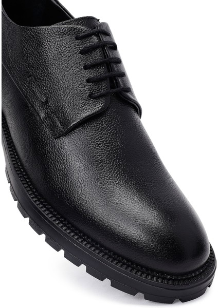 Erkek Siyah Bağcıklı Deri Casual Ayakkabı 25WFD7503FT