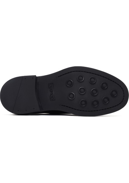 Erkek Siyah Tokalı Deri Casual Ayakkabı 25WFD725018 fırsatları