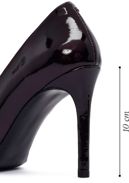 Kadın Bordo Yüksek Ince Topuklu Rugan Deri Stiletto 25AFD162216 fiyatları