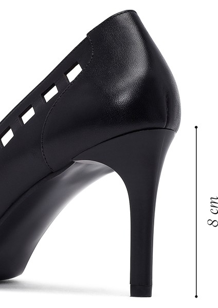 Kadın Siyah Ince Topuklu Deri Stiletto 25AFD162518 fiyatları