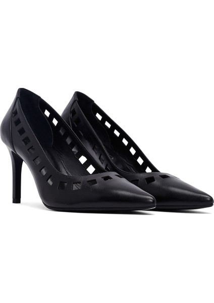 Kadın Siyah Ince Topuklu Deri Stiletto 25AFD162518 modelleri