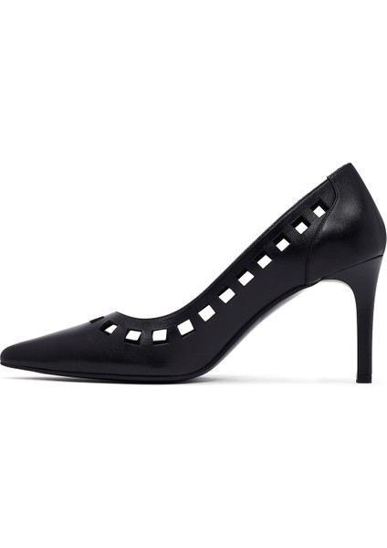 Kadın Siyah Ince Topuklu Deri Stiletto 25AFD162518 fırsatları