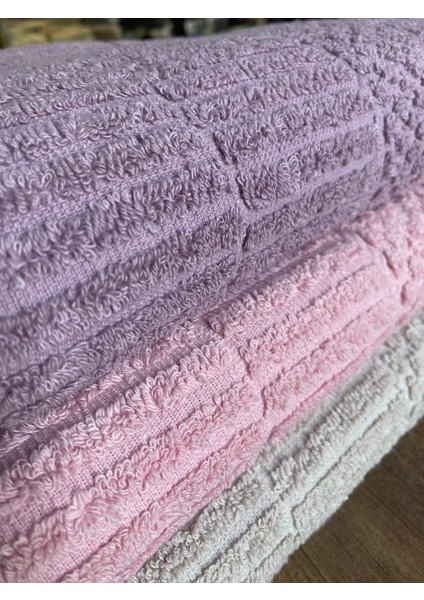 Atlas 3’lü Banyo Havlu Seti – 100X150 cm %100 Pamuk, Yumuşak Dokulu, Örgü Desen. modelleri