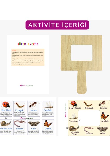 Böcek Gözlem ve Tanıma Seti – Çocuklar Için Böcek Öğrenme Aktivitesi | Doğa Gözlem Etkinliği | Çocuklar Için Ahşap Panolu Böcek Öğrenme Oyunu | Montessori Doğa Etkinliği fiyatları