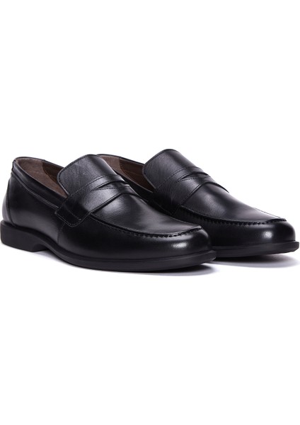 Erkek Siyah Deri Klasik Loafer 25WFD670118 modelleri