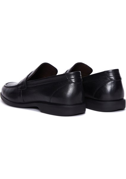 Erkek Siyah Deri Klasik Loafer 25WFD670118 indirimleri