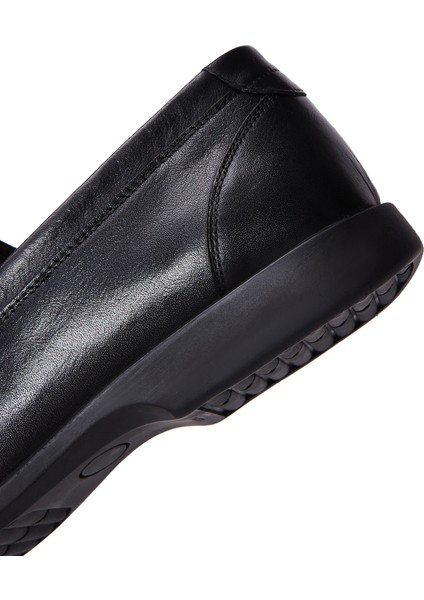 Erkek Siyah Deri Klasik Loafer 25WFD670118