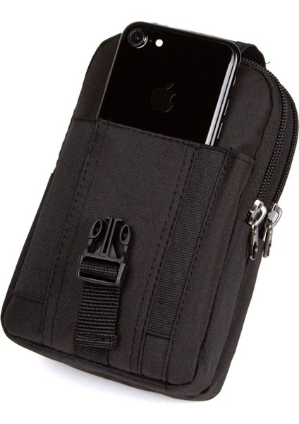 Şık Erkek Taktik Kemerlik Çanta, Siyah Renkli, Günlük ve Spor Kullanımına Uygun modelleri