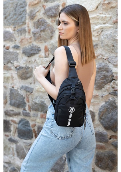 Siyah Unisex Cross Body Çanta, Günlük ve Şık Omuz ve Göğüs Tasarımı modelleri