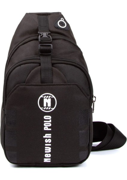 Siyah Unisex Cross Body Çanta, Günlük ve Şık Omuz ve Göğüs Tasarımı fırsatları