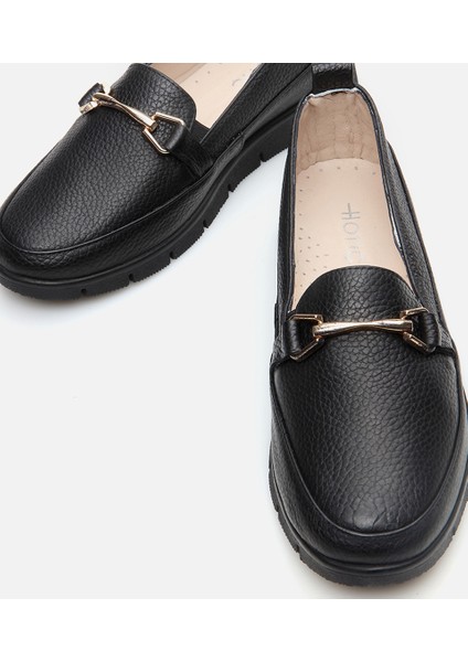 Kadın Deri Siyah Loafer fırsatları