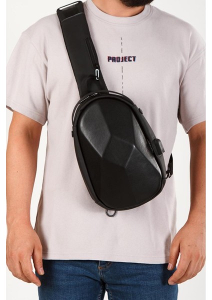 Siyah Çift Yönlü Sert Kabuk Crossbody Omuz ve Bel Çantası fırsatları