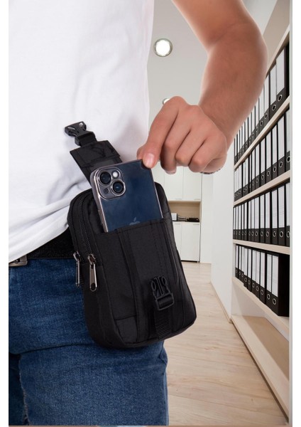 Şık Bel Çantası, Telefon Bölmeli, Dayanıklı ve Rahat Kullanım, Siyah Renk fiyatları