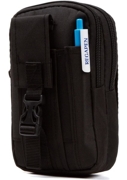 Şık Bel Çantası, Telefon Bölmeli, Dayanıklı ve Rahat Kullanım, Siyah Renk