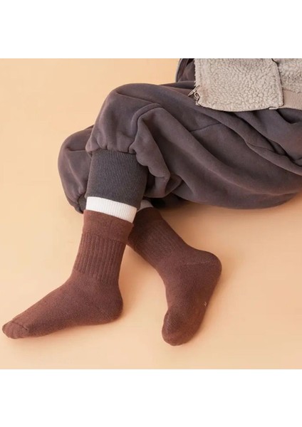 Unisex Çocuk Termal Kışlık Havlu Çorap 4'çift
