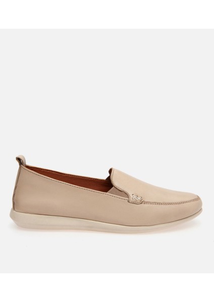Kadın Deri Bej Loafer