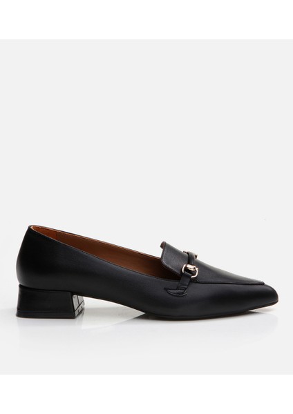 01AYH290820A100 Deri Siyah Kadın Loafer