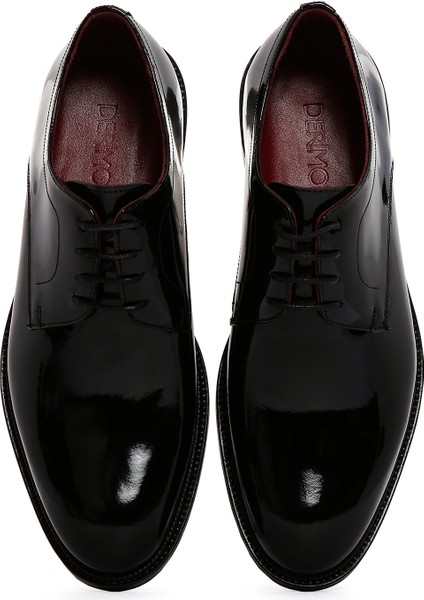 Erkek Siyah Bağcıklı Rugan Deri Klasik Ayakkabı 25WFD602216