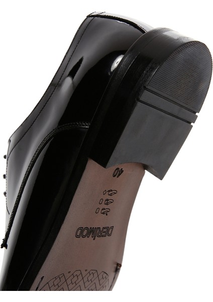 Erkek Siyah Bağcıklı Rugan Deri Klasik Ayakkabı 25WFD602216