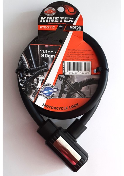 Kınetex - Motor Kilidi -KTX-3117- 11,5mm x 80 cm fiyatları