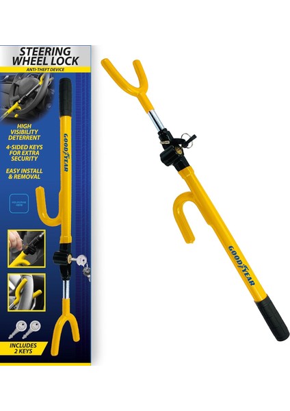 Direksiyon Kilidi Ayarlanabilir, Hırsızlığa Karşı Yüksek Güvenlikli Çelik Kilit