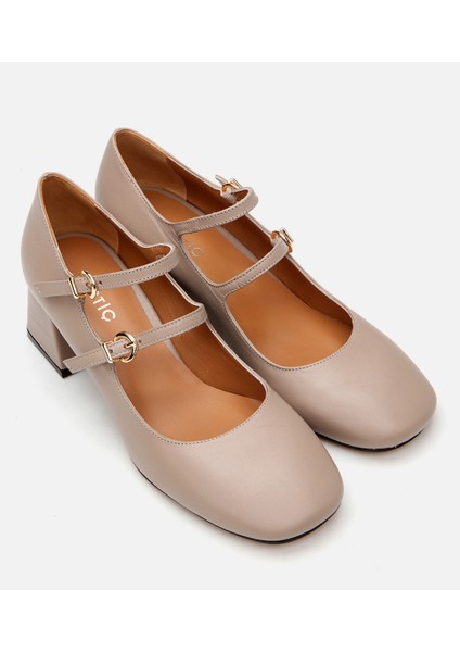 01AYH290850A450 MARY Jane Deri Vizon Kadın Kalın Topuk fiyatları