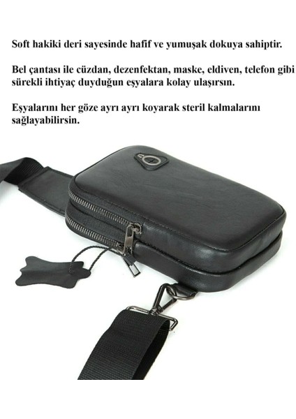 Hakiki Deri Telefon Bölmeli Çapraz Omuz Çantası, Şık ve Kullanışlı Tasarım, Siyah Renk fırsatları