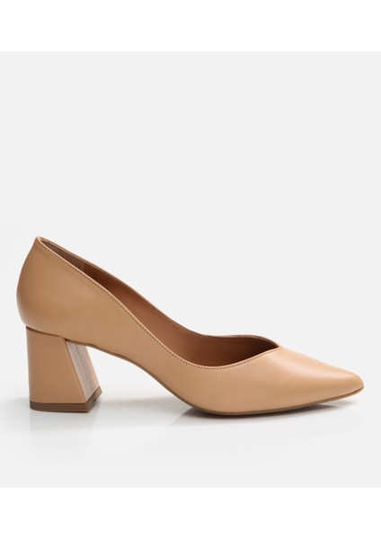 01AYH291210A340 HAKIKI Deri Camel Kadın Kalın Topuk