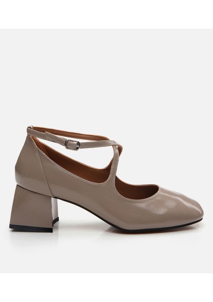 01AYH291050A450 MARY Jane Deri Vizon Kadın Kalın Topuk