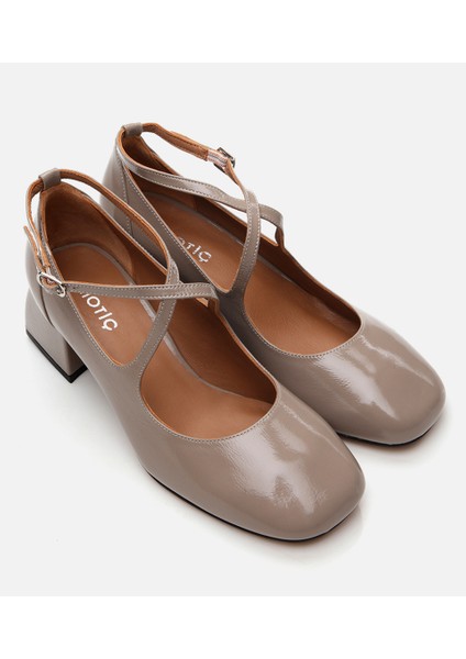01AYH291050A450 MARY Jane Deri Vizon Kadın Kalın Topuk fiyatları