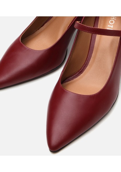 01AYH290860A780 MARY Jane Deri Bordo Kadın Stiletto modelleri