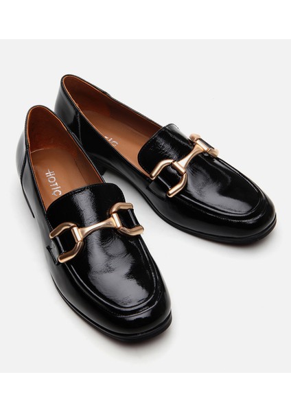 01AYH291030A100 HAKIKI Deri Siyah Kadın Loafer modelleri