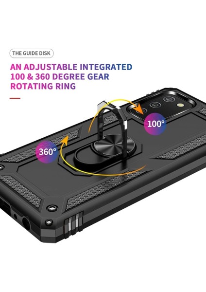 Samsung Galaxy A02S Kılıf Sofya Yüzüklü Silikon Kapak - Siyah indirimleri