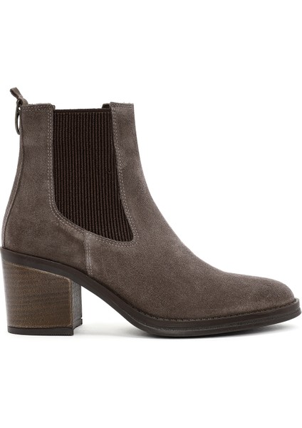 Kadın Vizon Topuklu Süet Deri Kovboy Bot 25WFD200610