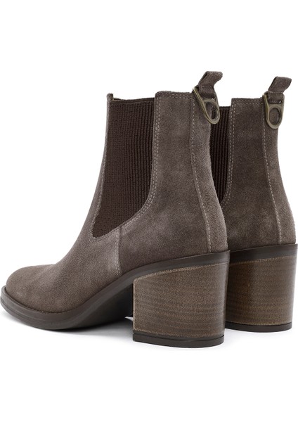 Kadın Vizon Topuklu Süet Deri Kovboy Bot 25WFD200610