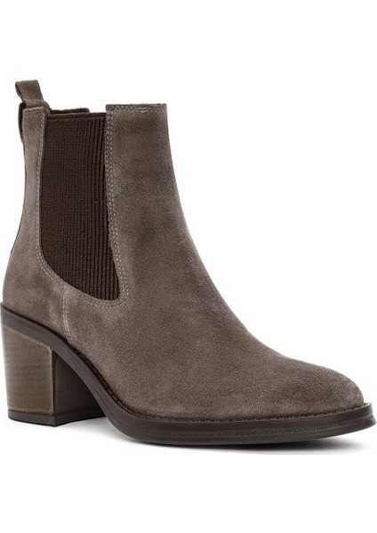 Kadın Vizon Topuklu Süet Deri Kovboy Bot 25WFD200610