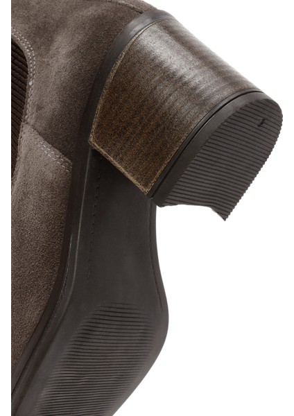 Kadın Vizon Topuklu Süet Deri Kovboy Bot 25WFD200610