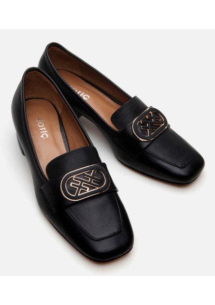 01AYH293440A100 HAKIKI Deri Siyah Kadın Loafer modelleri