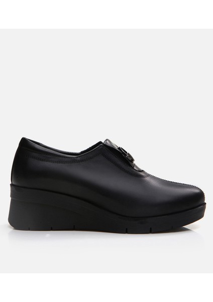 01Ayh291250A100 Deri Siyah Kadın Loafer
