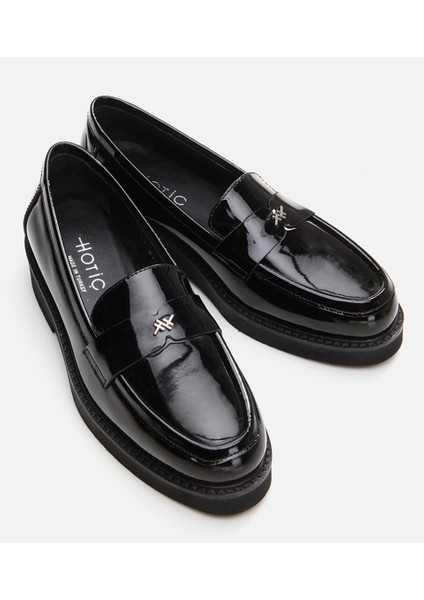 01Ayh291770A100 Deri Siyah Kadın Loafer modelleri